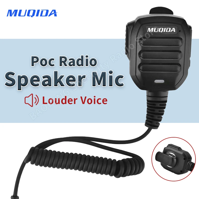 MUQIDA Microphone For Poc Radio Global-PTT Zello Baofeng Walkie Talkie Speaker Loud Sound Type-C  K-head Rechargeable Taxi Mic