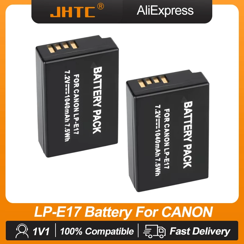 JHTC 1040mAh LP-E17 LP E17 LPE17 LP-E17 LPE17 Della Macchina Fotografica Per Canon EOS M3 M5 750D 760D T6i T6s 8000D bacio X8i Batteria