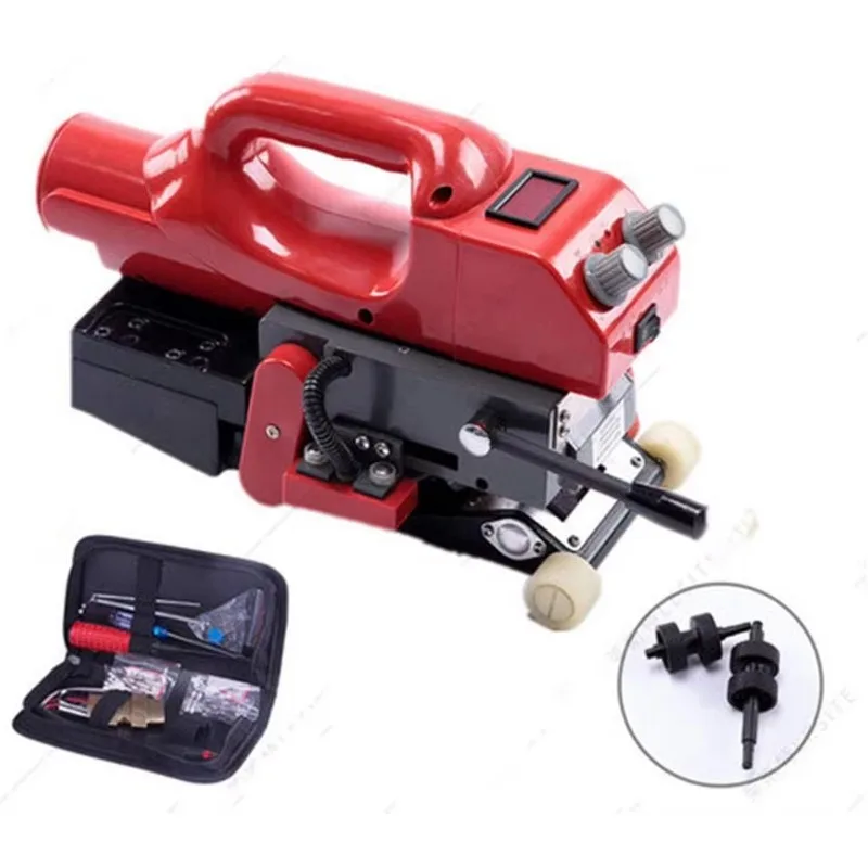 800W Electric Geomembrane Wedge Welder with Digital Readout Steel Roller for HDPE PVC Plastic Heating Hot Air Welding Tool