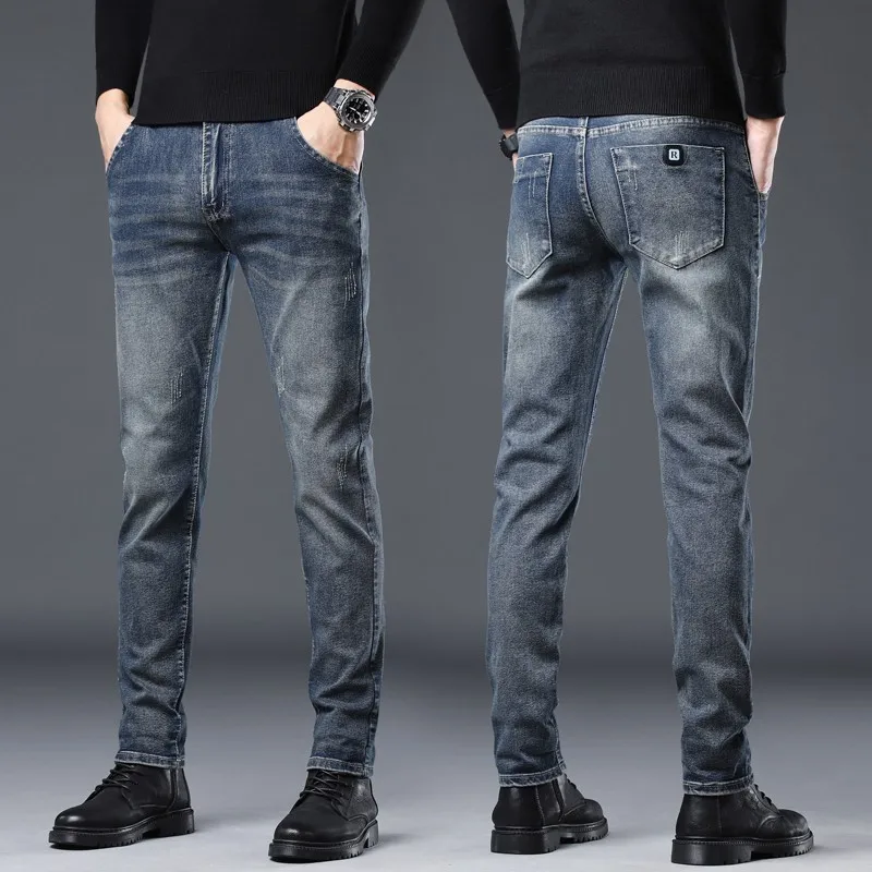 Men Denim Jeans Stretch Casual High Quality Slim Pants Male Korean Trousers Brand Daily Dropship