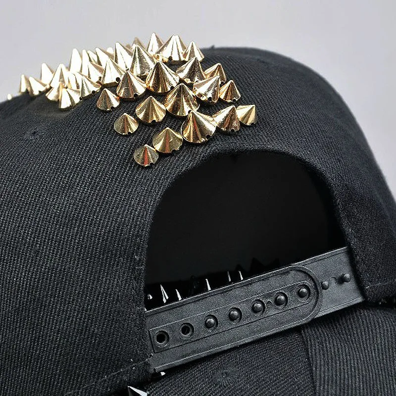 Hip Hop Street Dance Cap Five Rows Of Plastic Rivets Flat Brim Caps Bboy Baseball Cap Flat Hat Hot My Cap Men Hats