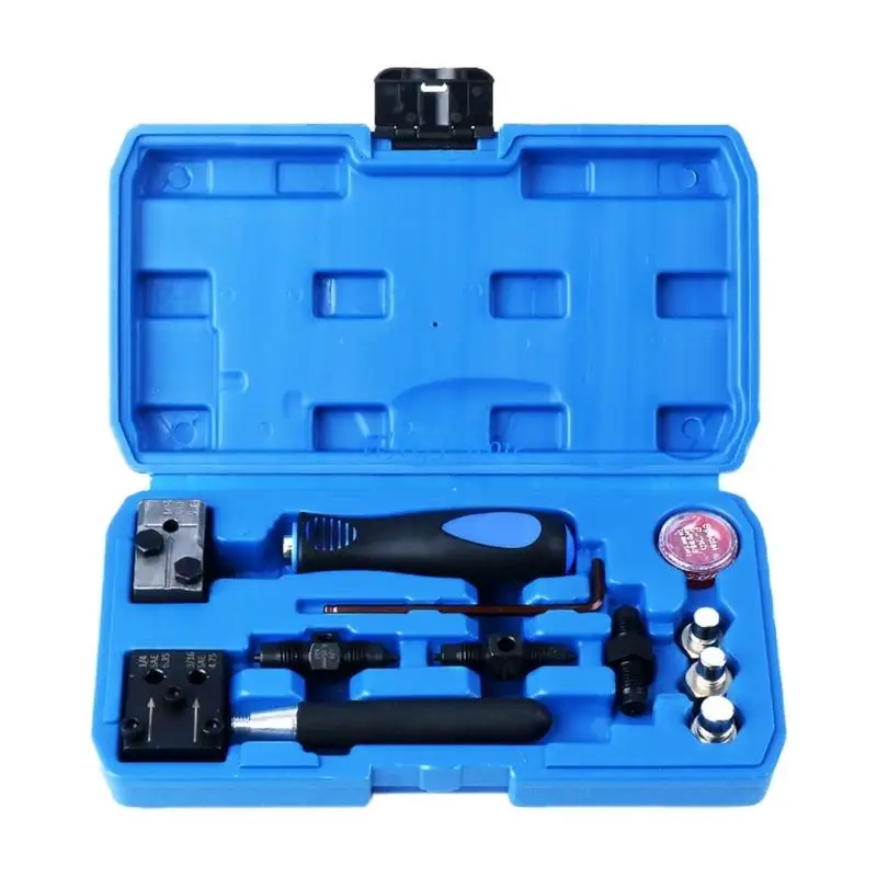 

37JE 11Pcs Automotive Brake Lines Brake Tube Flaring Tool Alloy Double Flaring Tool for DIN SAE 4.75mm/6.35mm