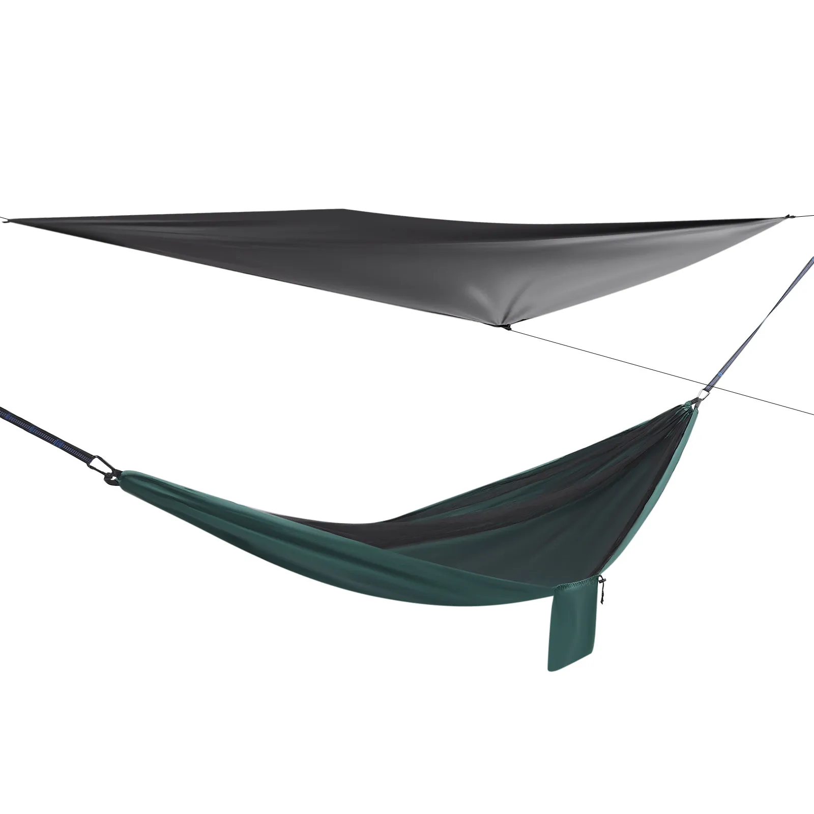 Camping Hammock Hammocks with Mosquito Net Tent and Rain Fly Tarp Hammock for Backpacking and Travel Black