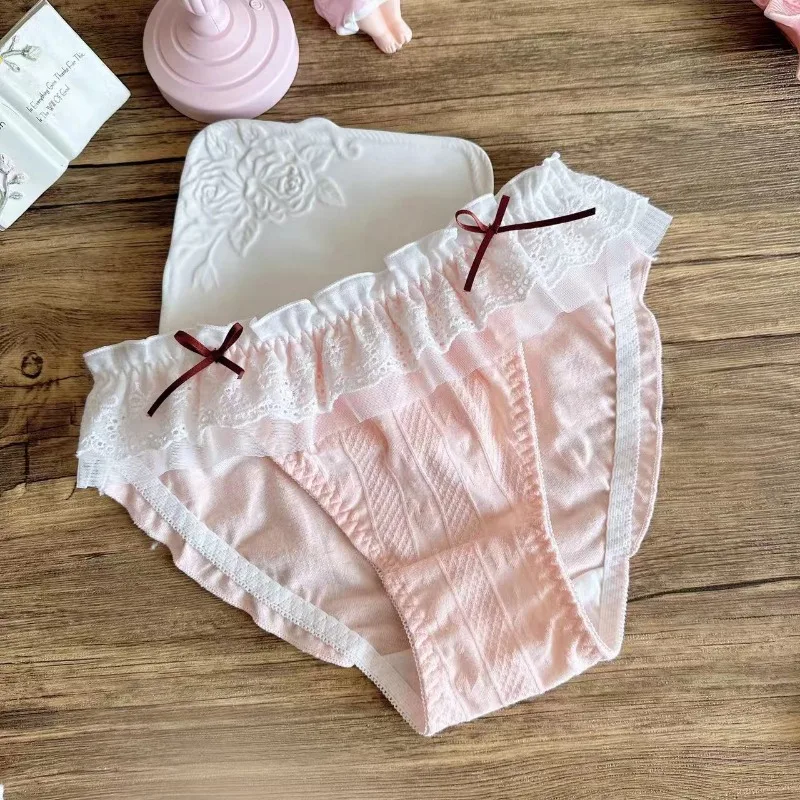 

Женские хлопковые кружевные сексуальные трусики с высокой вилкой, милые милые дышащие трусики принцессы с высокой эластичностью, бесшовное нижнее белье
