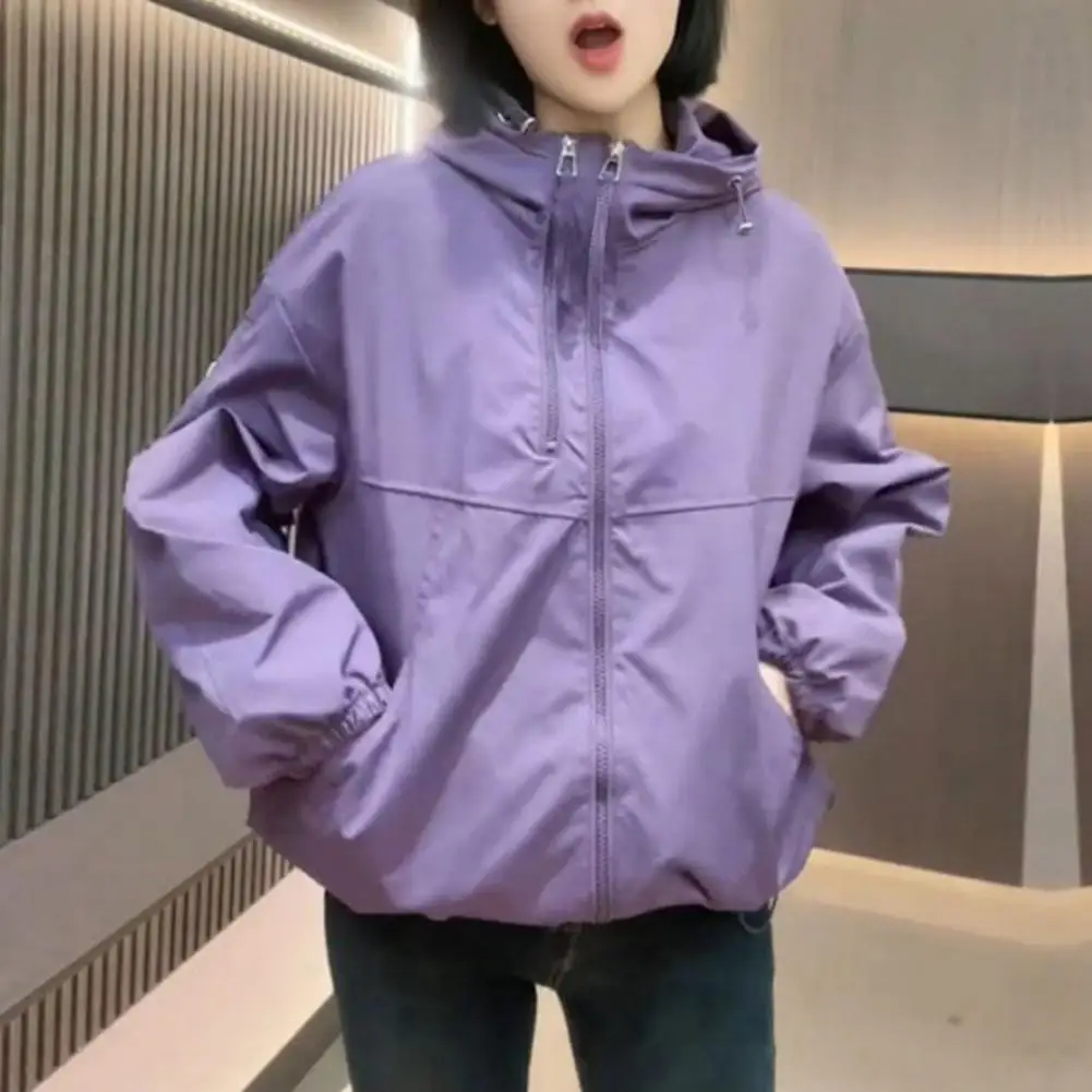 Sluneční ochranná bunda pro ženy, ultra lehká tenká kapuce, rychleschnoucí větrovka s UV ochranou, sluneční ochranná bunda pro ženy - náhled 3