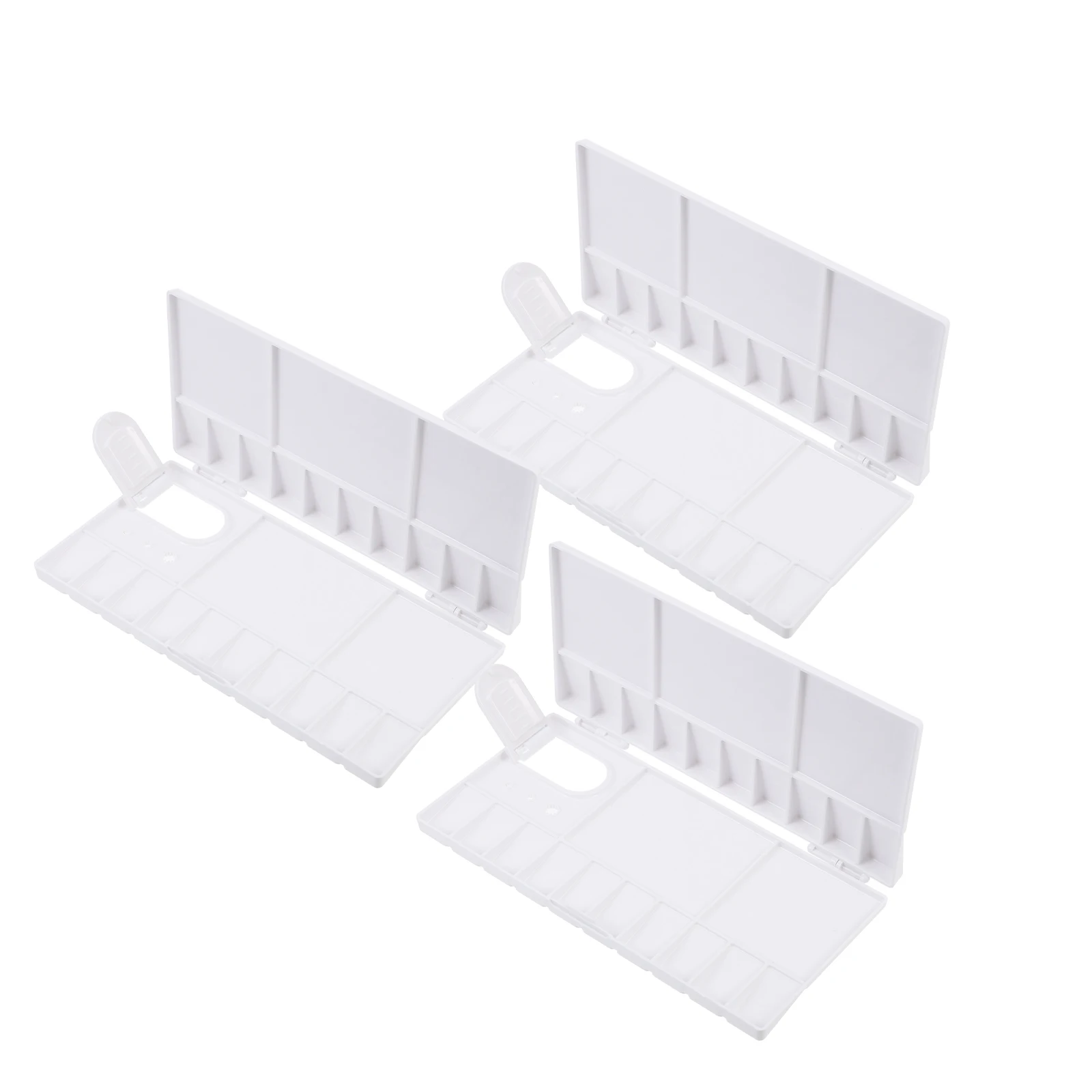 

3 Pcs Empty Watercolor Paint Mixing Palette Compartments for Pigment Trays Case Art Paint Boxes Tools Folding Plastic Durable