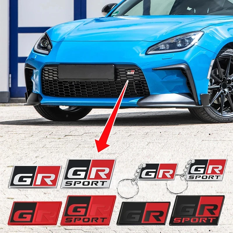 

3D алюминиевый логотип GR SPORT, эмблема RACING, значок для украшения багажника кузова, наклейка для Toyota Alphard Avensis Prius Verso Crown Yaris