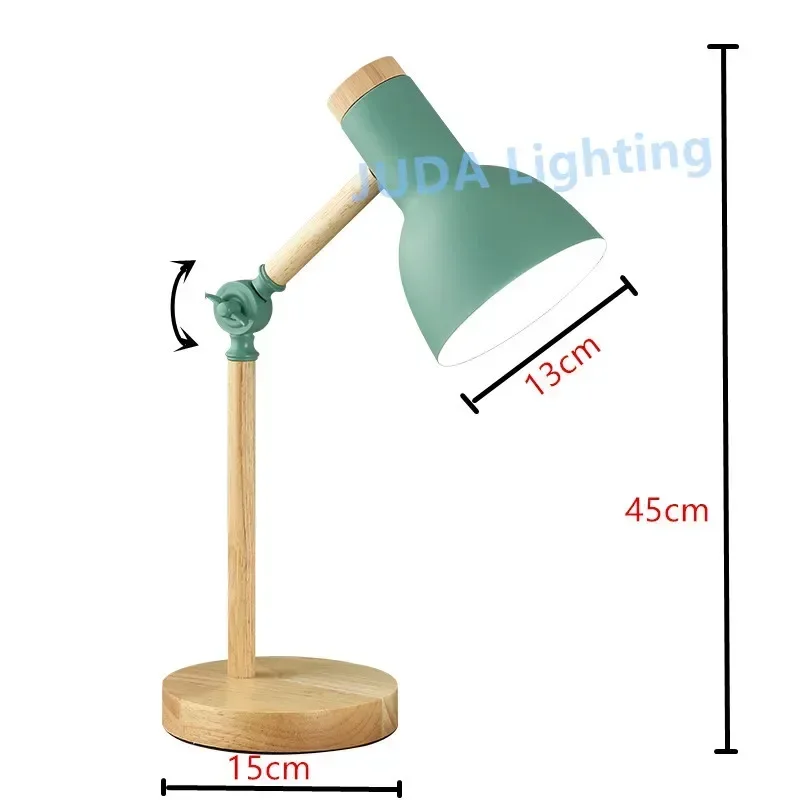 مصباح طاولة عين خشبي شمالي ، مصباح كتاب ، دراسة ، غرفة نوم ، أطفال ، غرفة معيشة ، قراءة ، إضاءة ليد ، مصباح مكتبي ، E27