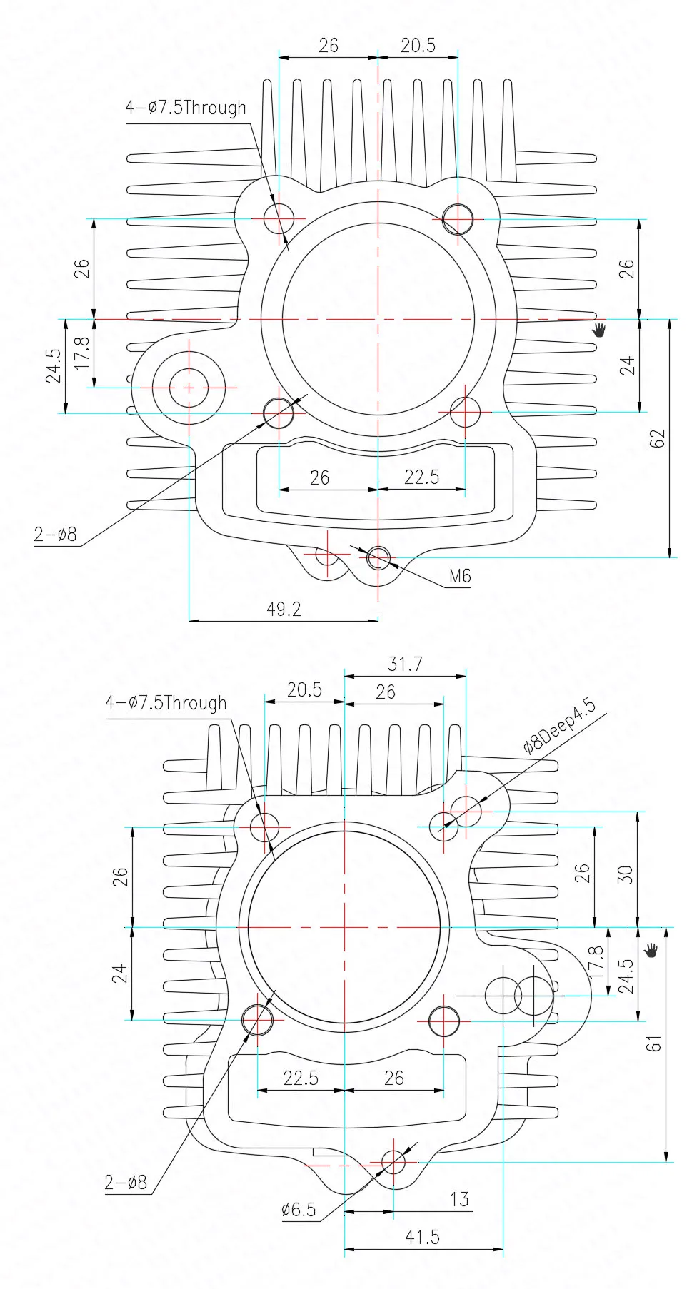54mm 125CC Aluminum big bore kit for Dirt Bike ATV Honda C90 JH90 C100 C110 CT100 JH110 DY110 QJ110-9 ZS110 152FMH