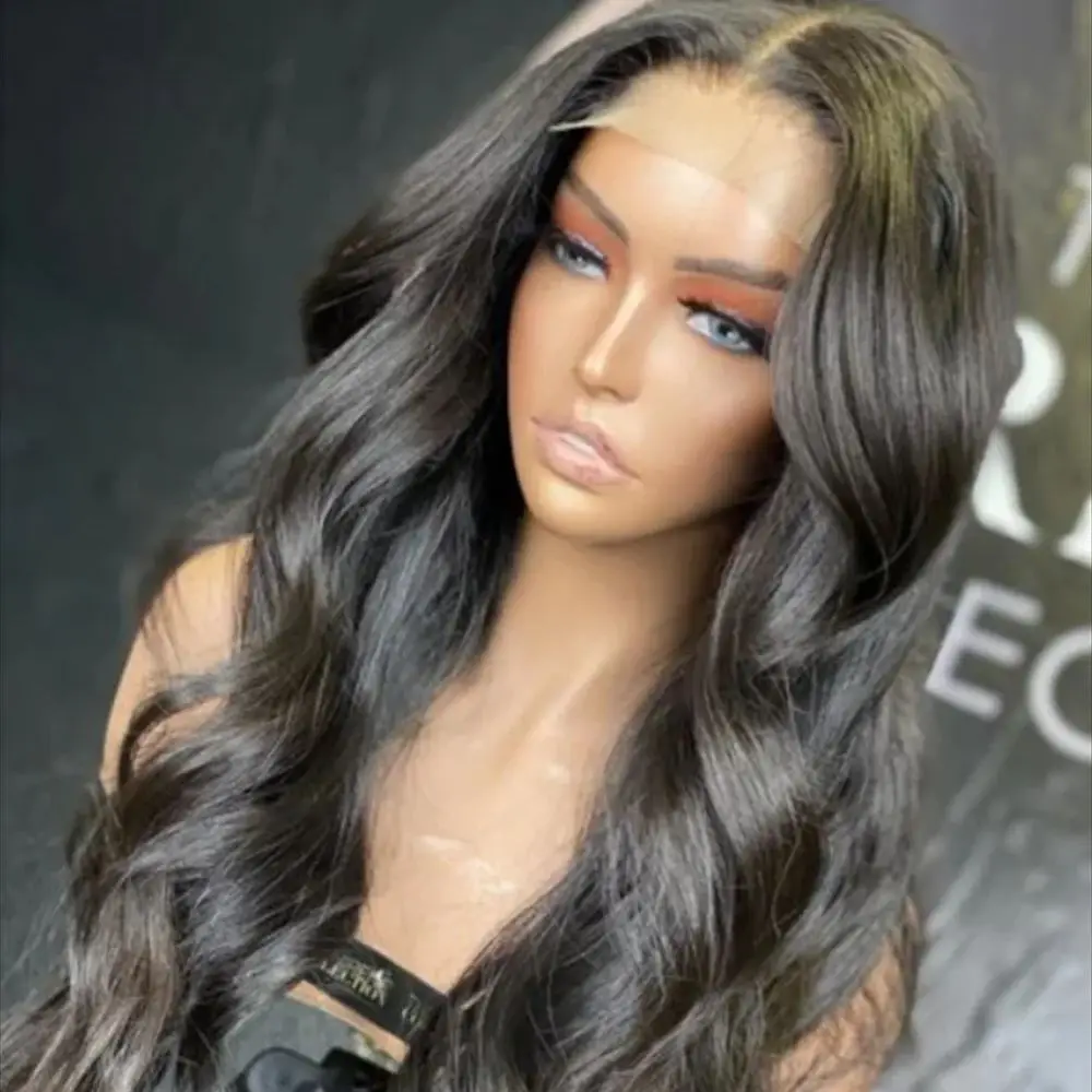 

Black Body Wave 26inch 5x5 Silk Base Jewish Human Hair Wig Baby Hair HD Lace European Hair Preplucked Glueless Daily