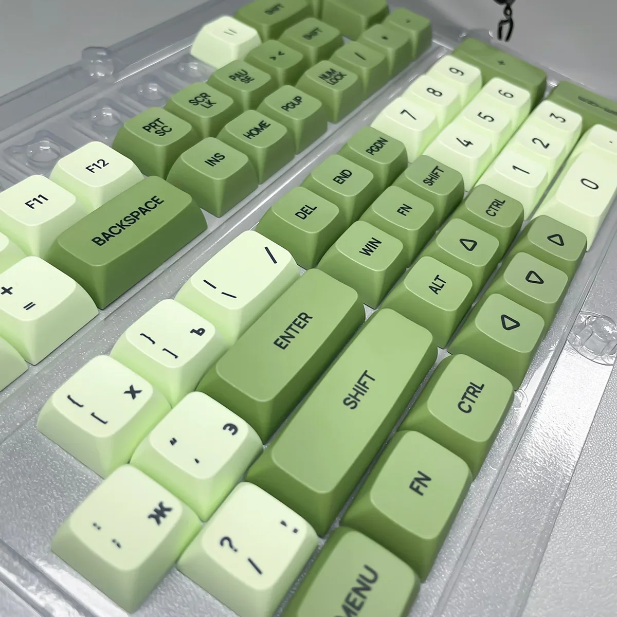 Russian Key Cap Sublimation Transfer Printing Beige Matcha Color XDA Profile Keycaps for Mechanical Keyboard