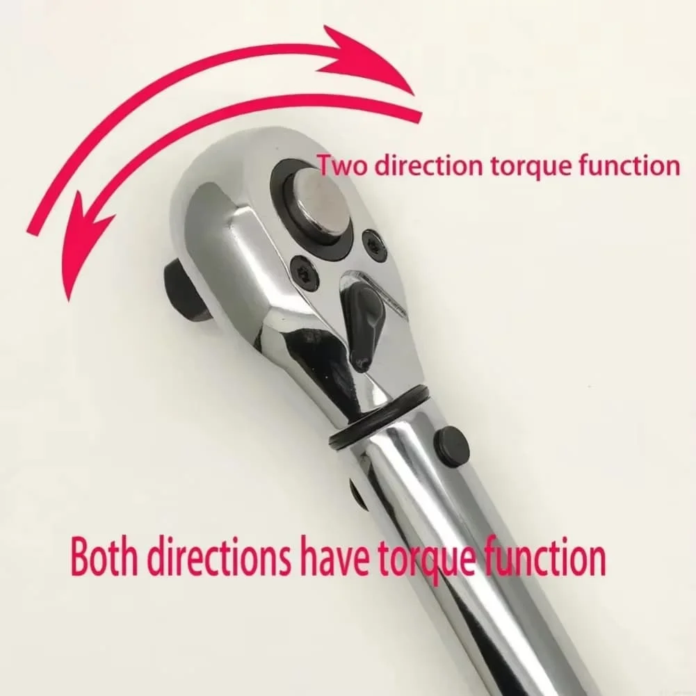 Complete Torque Wrench Kit with Clear Scale Window and Reversible Head Offering Smooth Operation and Accurate Torque Settings