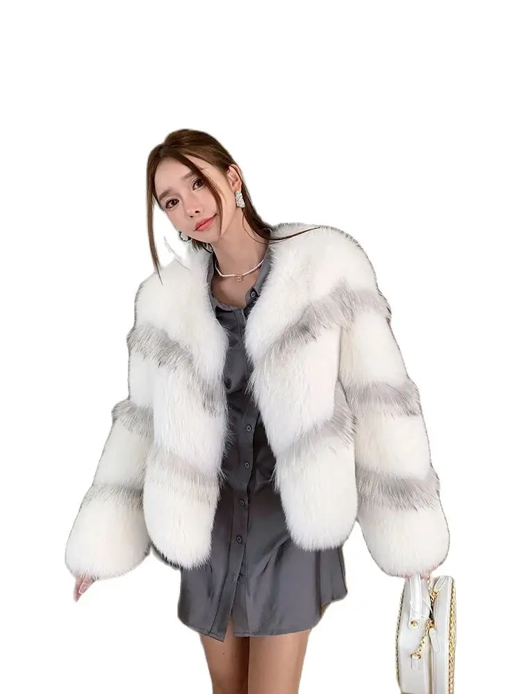 

2024 New Fashion Natural Real Fox Fur Coat Women Outwear FemaleVest Coats Winter Warm Luxury Plus Size Fur Jacket Free Shipping