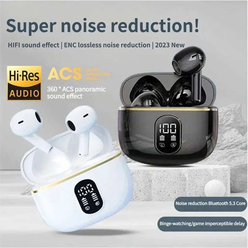 X87 TWS wireless headset Bluetooth 5.3 new original with LED display HiFi stereo touch control earbuds noise reduction with mic