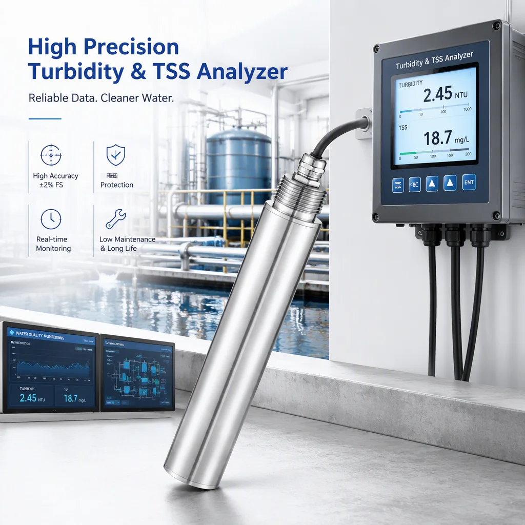 High Precision Turbidity Analyzer TSS Suspended Solids Meter Online Water Quality Monitoring Equipment Laboratory Wastewater