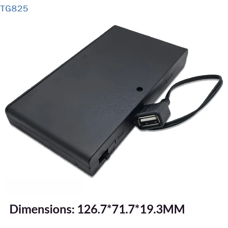 【AN】1Pcs USB Mini Power Supply Battery Box With Cover And Switch 8 X AA USB Battery Box For 12V LED Strip Lights