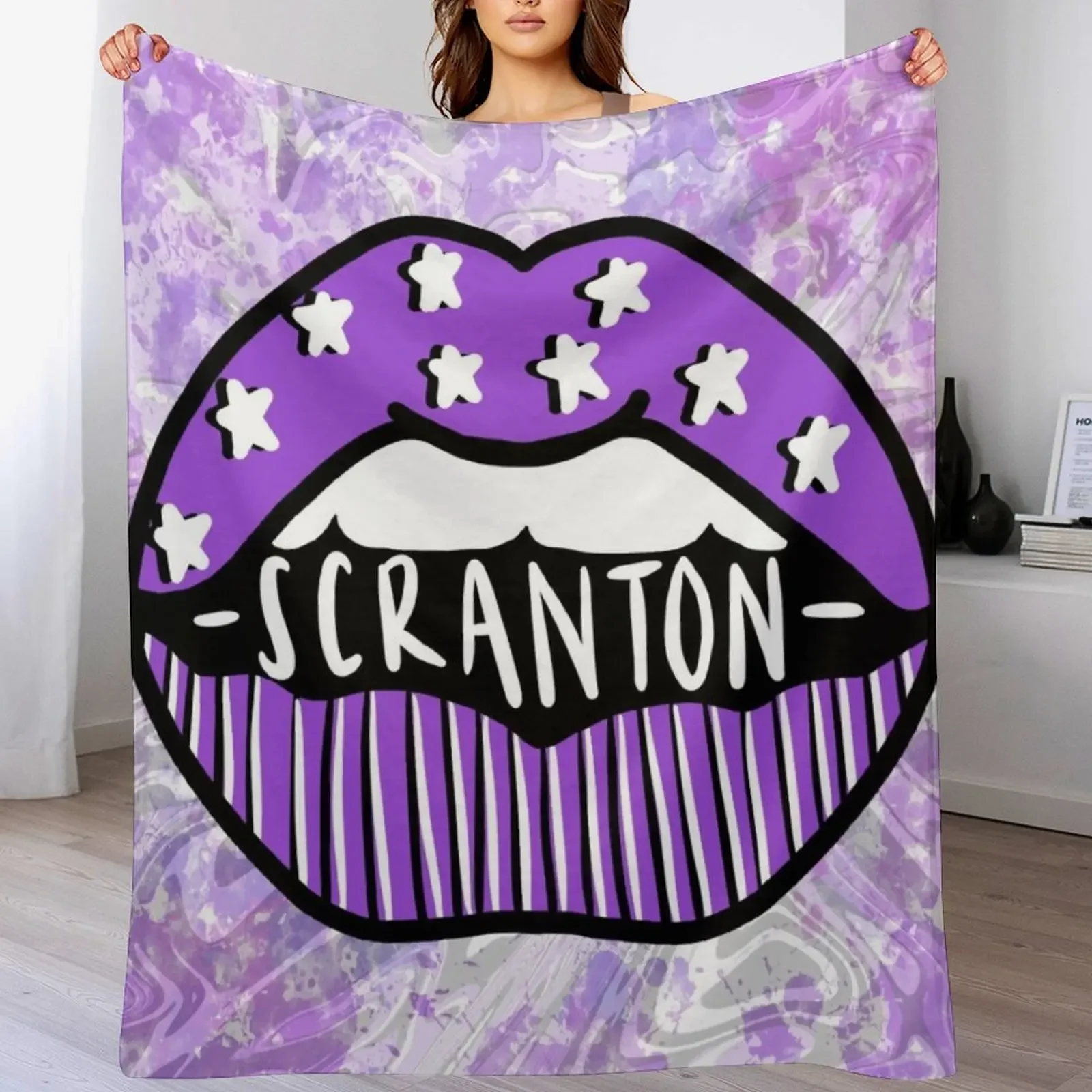

university of Scranton lips Throw Blanket Thins warm winter Moving Winter beds Blankets