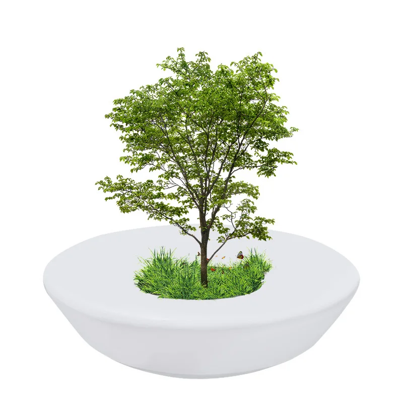 

Fiberglass tree pool seats, shopping mall leisure chairs, park special-shaped tree pool bench customization, outdoor tree pool