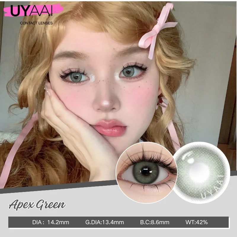UYAAI Farbkontaktlinsen für die Augen, realistische Pupillenlinsen, natürlich aussehende Linsen, große Augen, braune Farblinsen, blaue Augen, grüne Linsen, Make-up