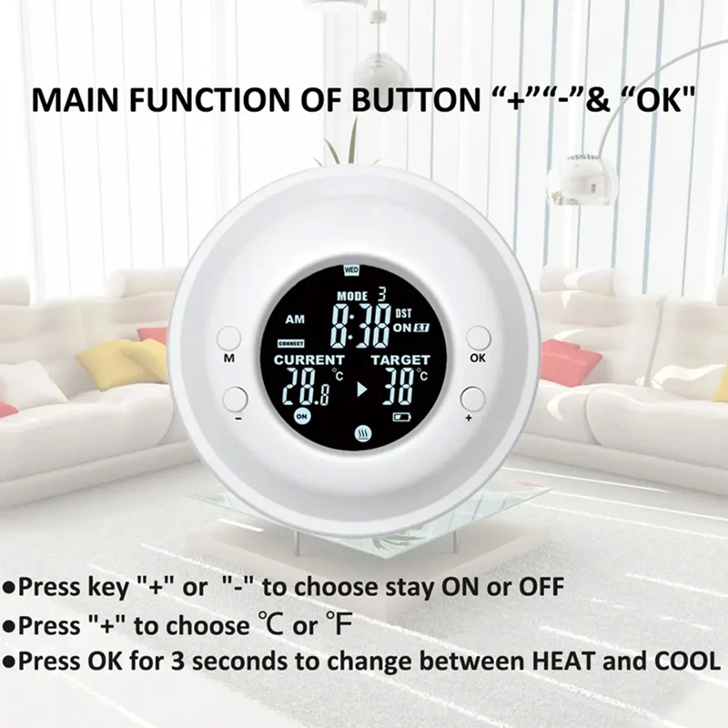 Temperature Controller Thermostat For Floor Chauffage Wireless Thermostatic Heating Thermostat Digital EU Plug Easy To Use