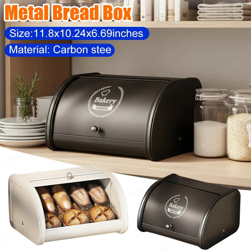 

Контейнер для хранения хлеба на кухонной столешнице, стальная хлебница с откидной крышкой, держатель для хлеба, печенья и выпечки, для сохранения свежести хлеба
