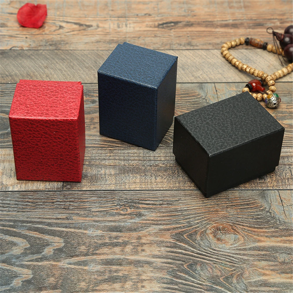 กล่องเก็บนาฬิกาลายลิ้นจี่สีน้ำเงินดำแดงสไตล์เรโทร WESTBULL กล่องใส่เครื่องประดับ กล่องโชว์สินค้า กล่องของขวัญ