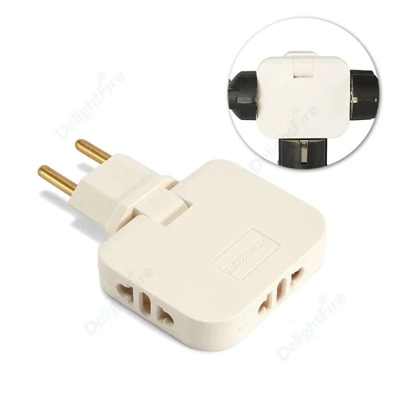 Presa elettrica a T UE 3 in 1 Adattatore spina 2 pin da 4,8 mm Pieghevole CN da US a UE Euro Corea FR Adattatori da viaggio Presa convertitore CA