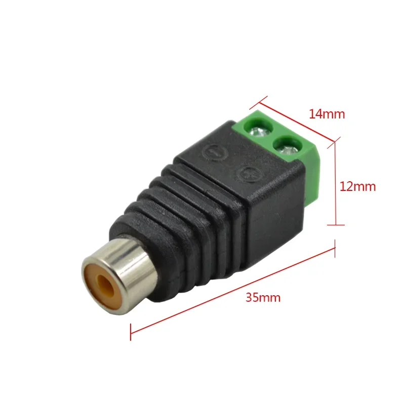 RCA Press Terminal Monitoring Accessories Welding-free Audio Camera Speaker Cable Connector AV Male Plug/Female Socket