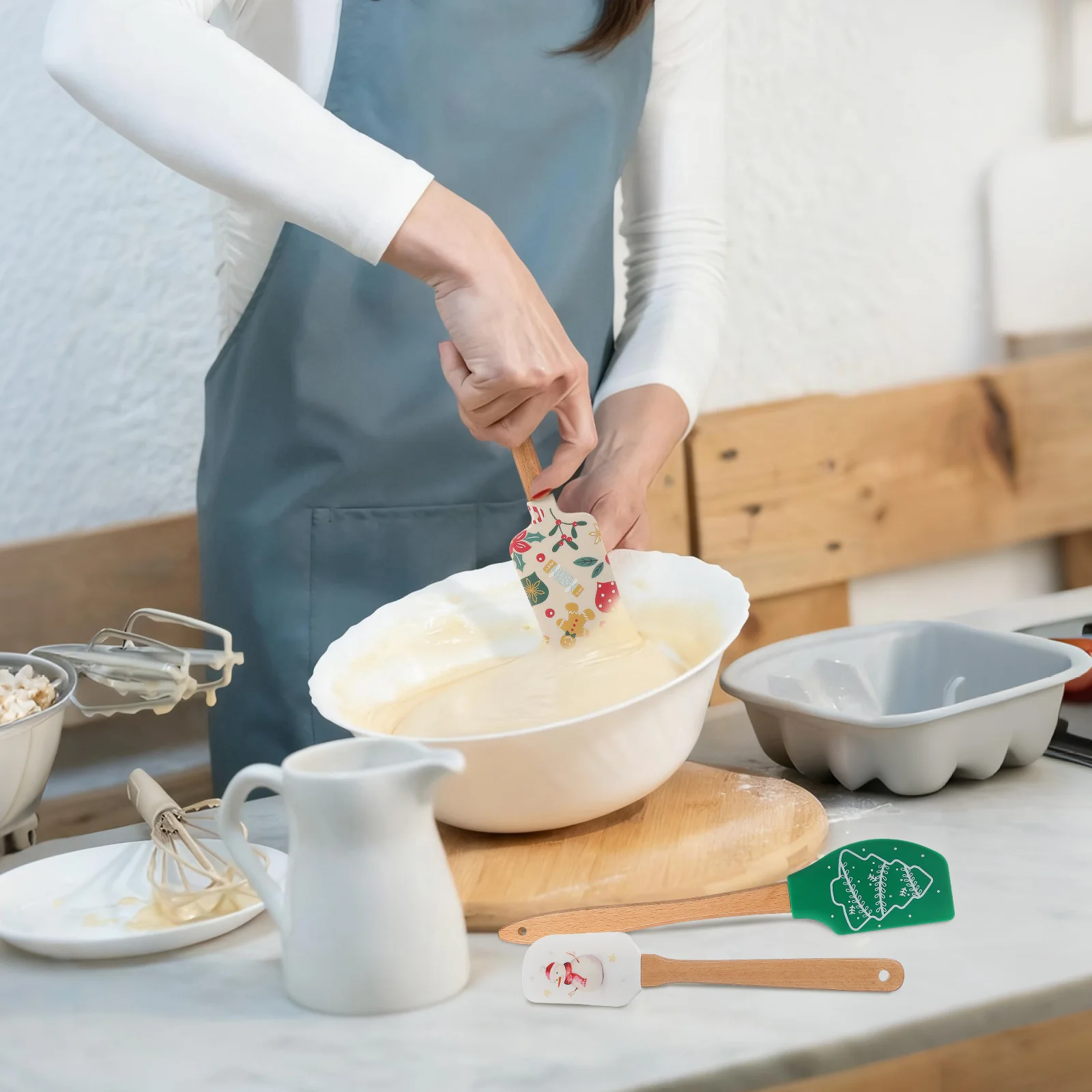 

3 шт., набор лопаток для выпечки, силиконовая головка, деревянная ручка, легкий инструмент для соскабливания тортов, десертов, джемов, принадлежности для выпечки вечеринок