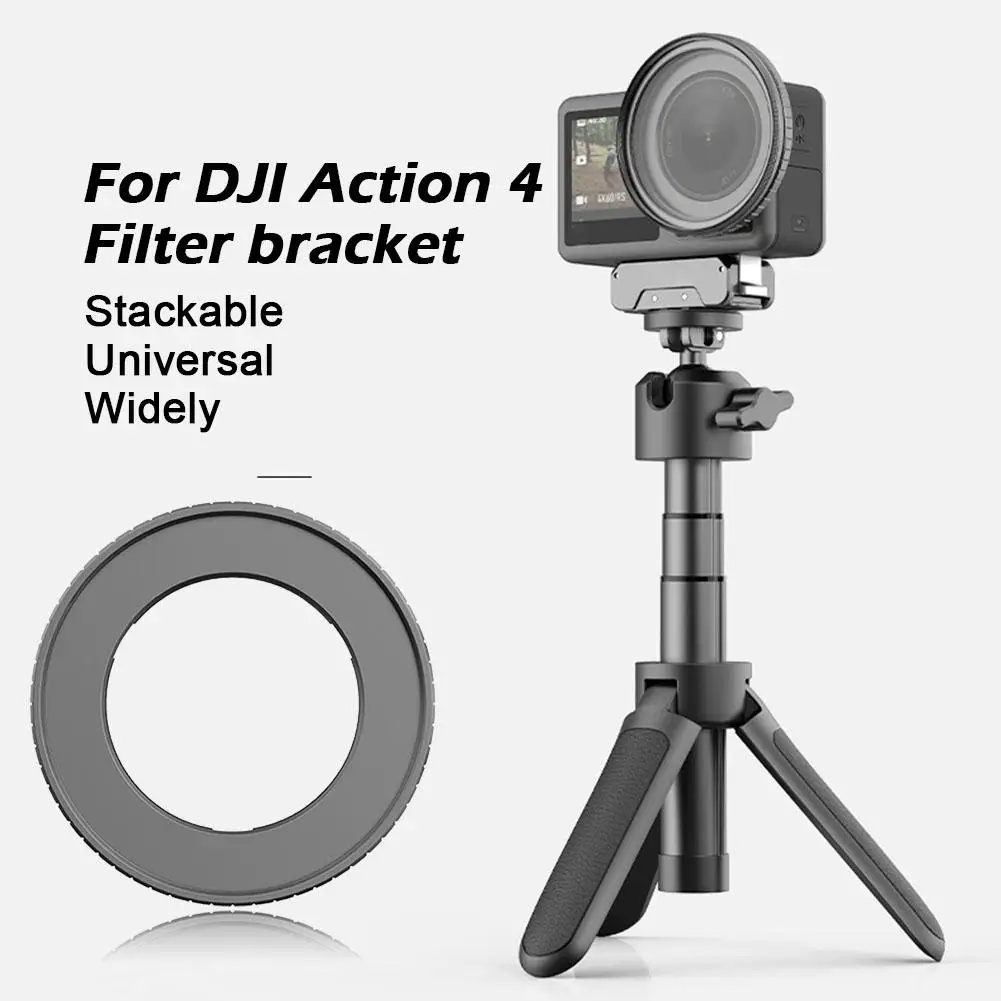 

Для dji Action 4 держатель фильтра совместимый 49 мм фильтр спортивные аксессуары металлический фильтр камеры силиконовая защитная рамка W9y9