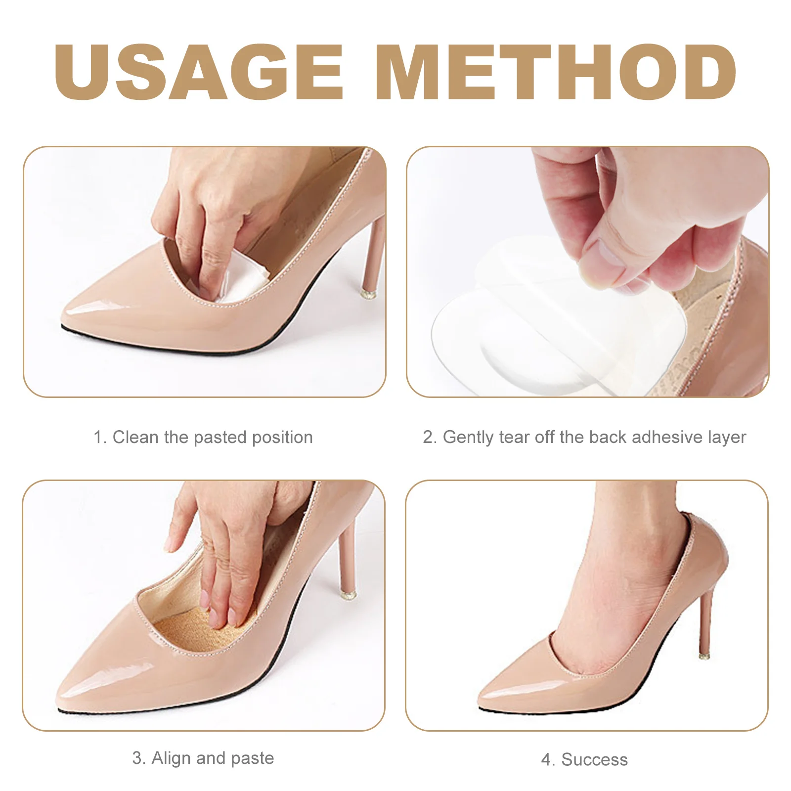 

4Pairs Clear Gel Metatarsal Pads Forefoot Cushion Pads High Heels Inserts Adhesive Gel Front Foot Support Clear Shoe Inserts
