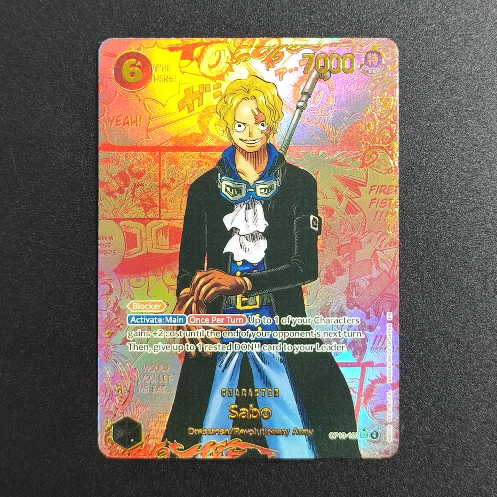 ﻿   لتقوم بها بنفسك قطعة واحدة بطاقة OP13 الأحمر مانغا الآس سابو لوفي كوميك سوبر موازية الإنجليزية 2025 OTCG جمع بطاقات أنيمي