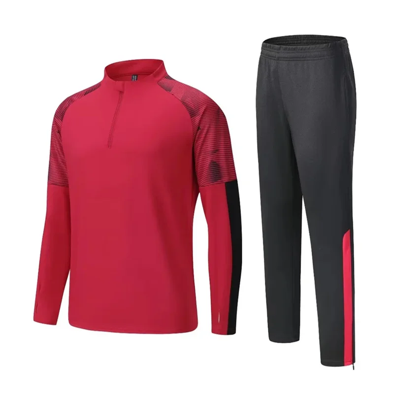 Casual sports Long sleeve football training suit Long sleeve T-shirt half zip pants jersey combination support print number