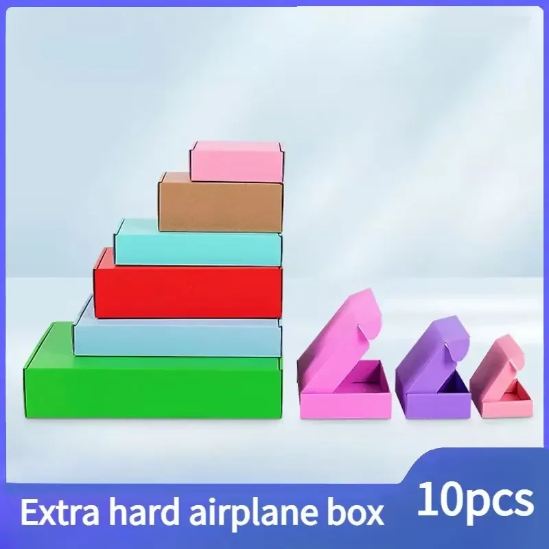 10pcs Airplane Box Colour Extremely Hard 3 Levels Thick Corrugated Paper Express Pack Carton Clothing Ornaments Gift Packing Box