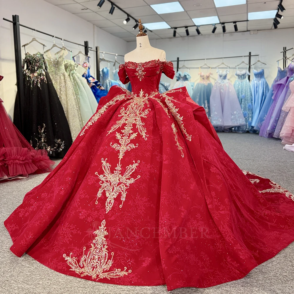 Elegant Sequin Quinceanera Dresses Off Shoulder 2025 Birthday Sweet 16 Dress Fowers Customized vestidos de 15 años Cap Sleeve