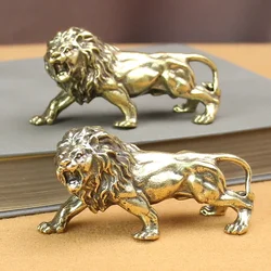 Brass Lion King of The Jungle Creative Lion Figurine Family Living Room Porch Desktop Decoration Accessories Festivals Gifts