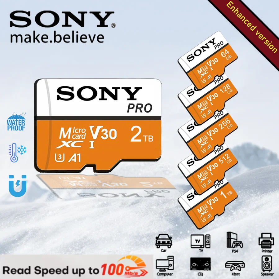 

Высокоскоростная карта SONY Micro SD 2 ТБ 1 ТБ 128 ГБ A1 64 ГБ U3 512 ГБ C10 256 ГБ TF Mini SD Карта памяти для мобильного телевизора