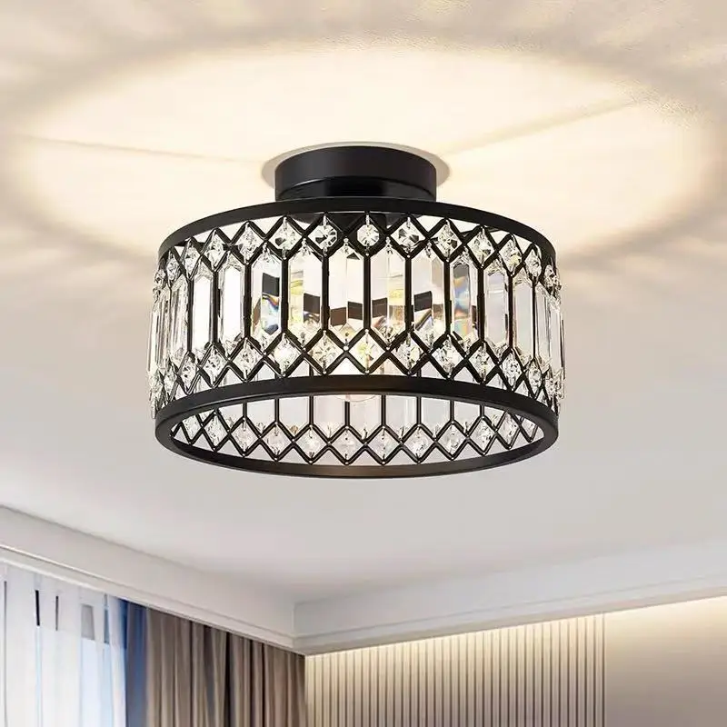 

Modern European crystal lamp corridor corridor entrance lights simple square home bedroom entrance