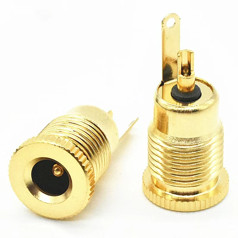 1PC DC-099 DC Power Supply Jack Socket Female Panel Mount Connector 5.5mm 2.1mm 2.5mm Plug Adapter 2 Terminal Types GOLD PLATED