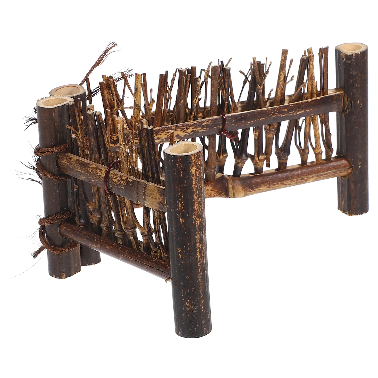 

1pc 14Cm Mini Fence For Garden Bonsai Decoration Micro Landscape Screen Ornament Fairy Dollhouse Sushi Plating Decorative Picket