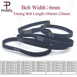 Printfly 2GT/GT2 Timing Belt 184 186 188 190 192 194 196 198 200 202 204 206 208 210 212 214 216 218 220 222 224 226 Width 6mm