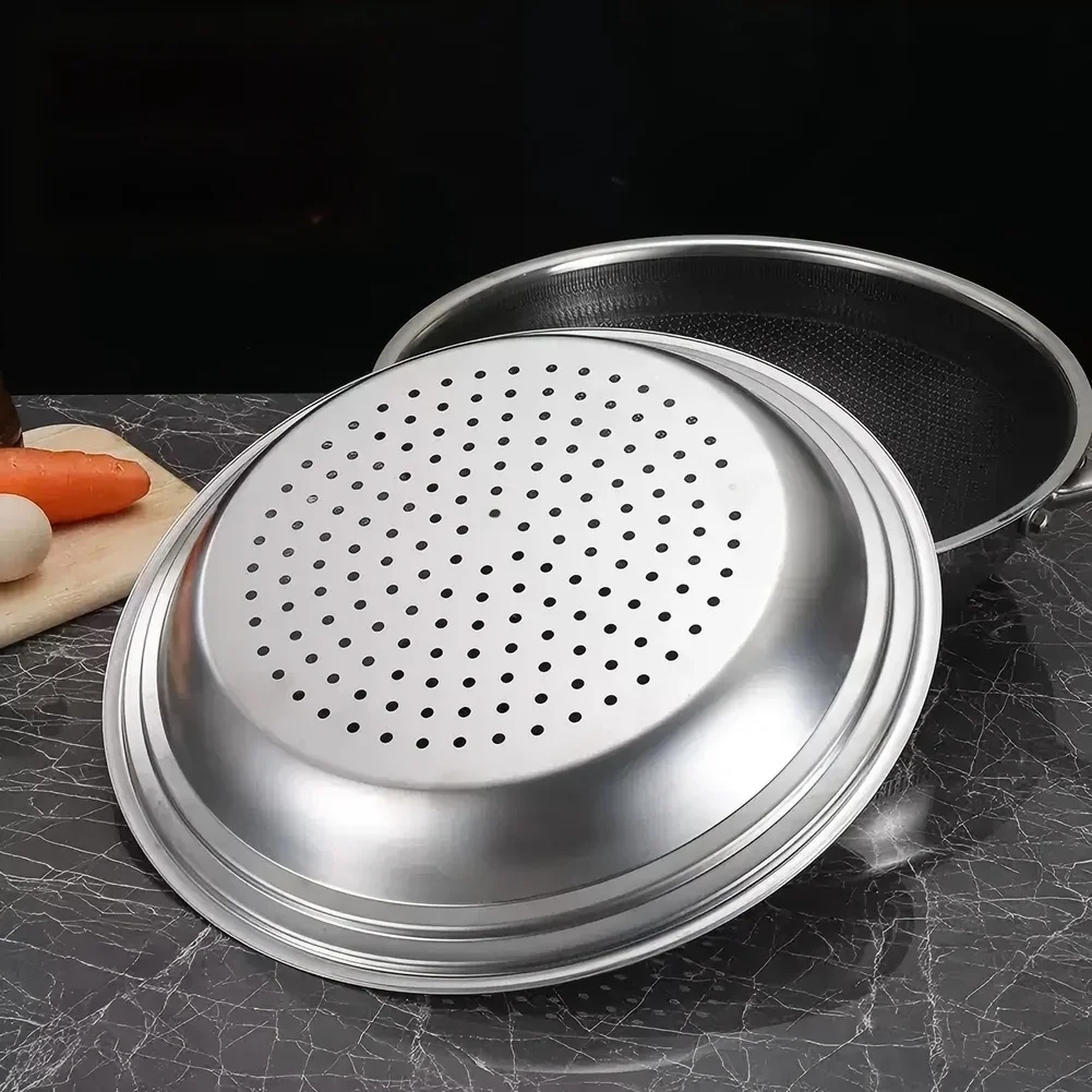 Stainless Steel Steaming Insert for 30cm 32cm 34cm Woks Featuring Dense Perforations and Rust Resistant Construction