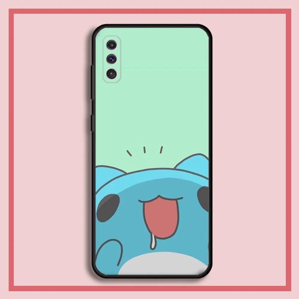 Blue Bugcat Capoo Phone Case For Samsung S23,23,22,30,21,10,9,Note20 Ultra,Lite,Ultra,5G,Plus,FE,Black Soft Case