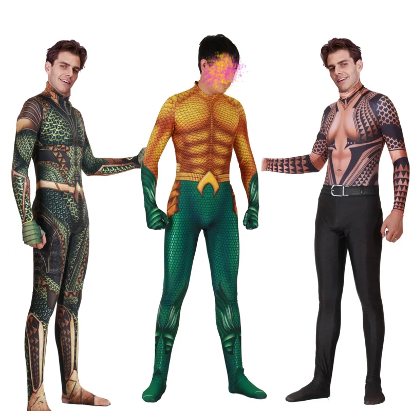 Aquaman Arthur Curry przebranie na karnawał świętych strój na imprezę Halloween Anime Zentai rajstopy