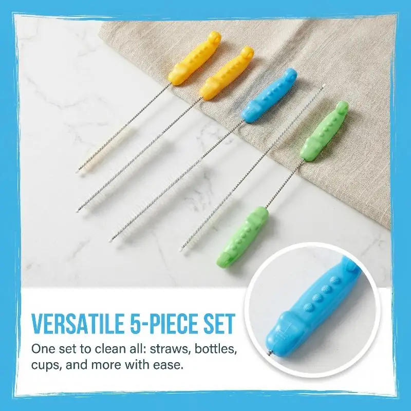 Flexible Straw Cleaner Brush for Narrow Tubes Perfect for Baby Bottle Straw Cleaning and Household Drinkware Maintenance 5/4PCS
