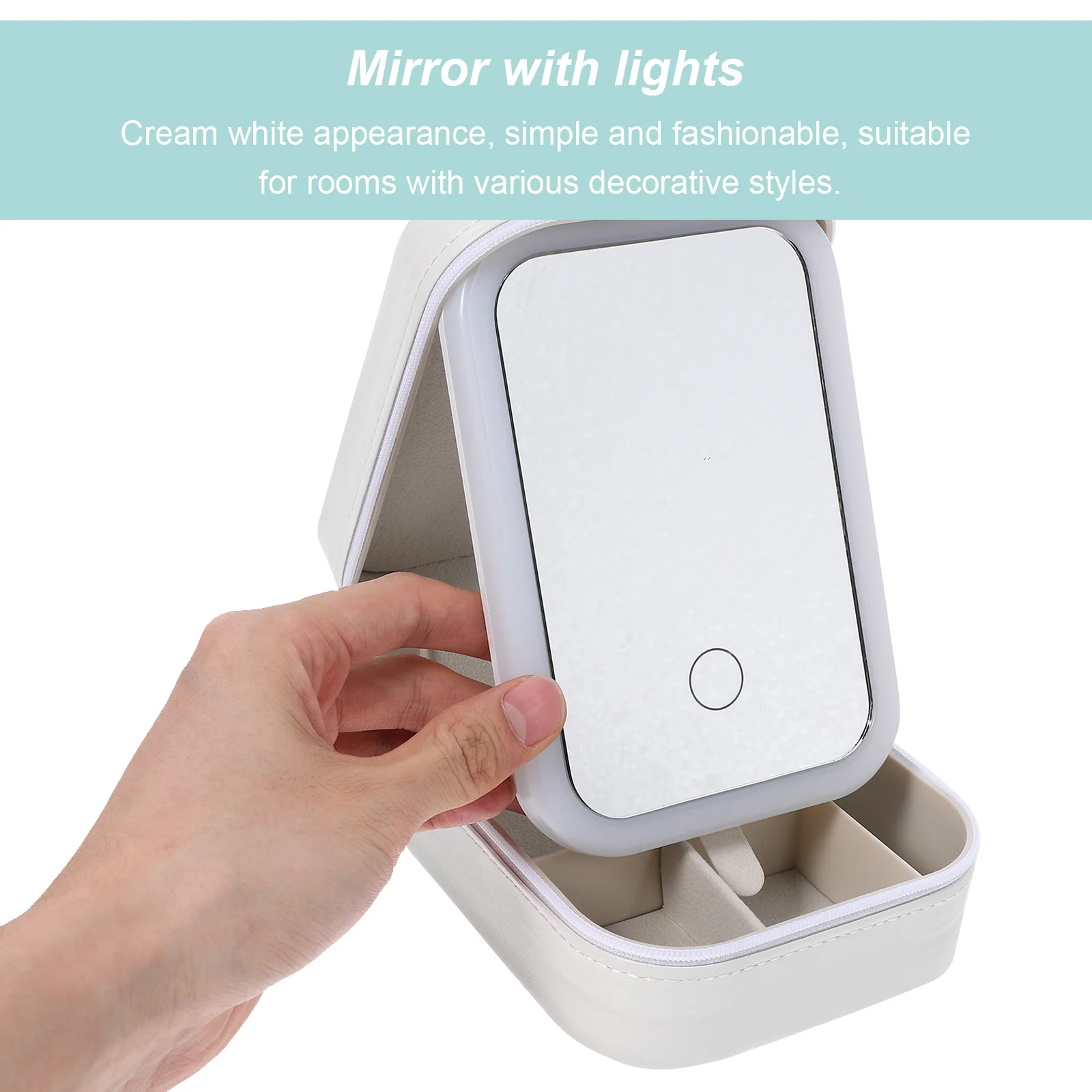 

Portable Makeup Box With Lighted Mirror Small Travel Organizer Case Storage Vanity Jewelry Organizer Box Travel