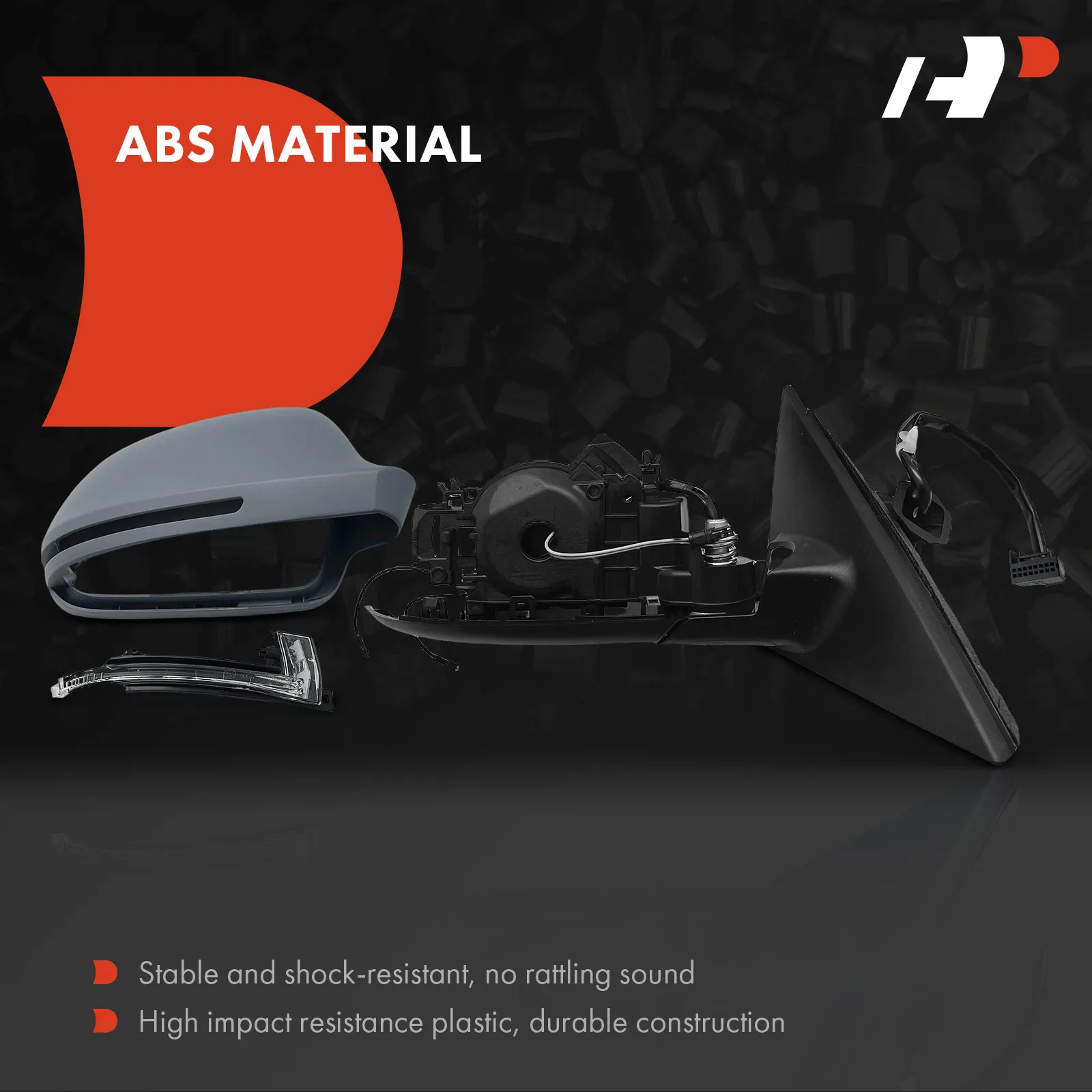 A-Premium Pair Power Door Mirror for Audi A4 A4 Quattro 2009 A4 allroad 2013-2016 Manual Folding Turn Signal Light Heated Black