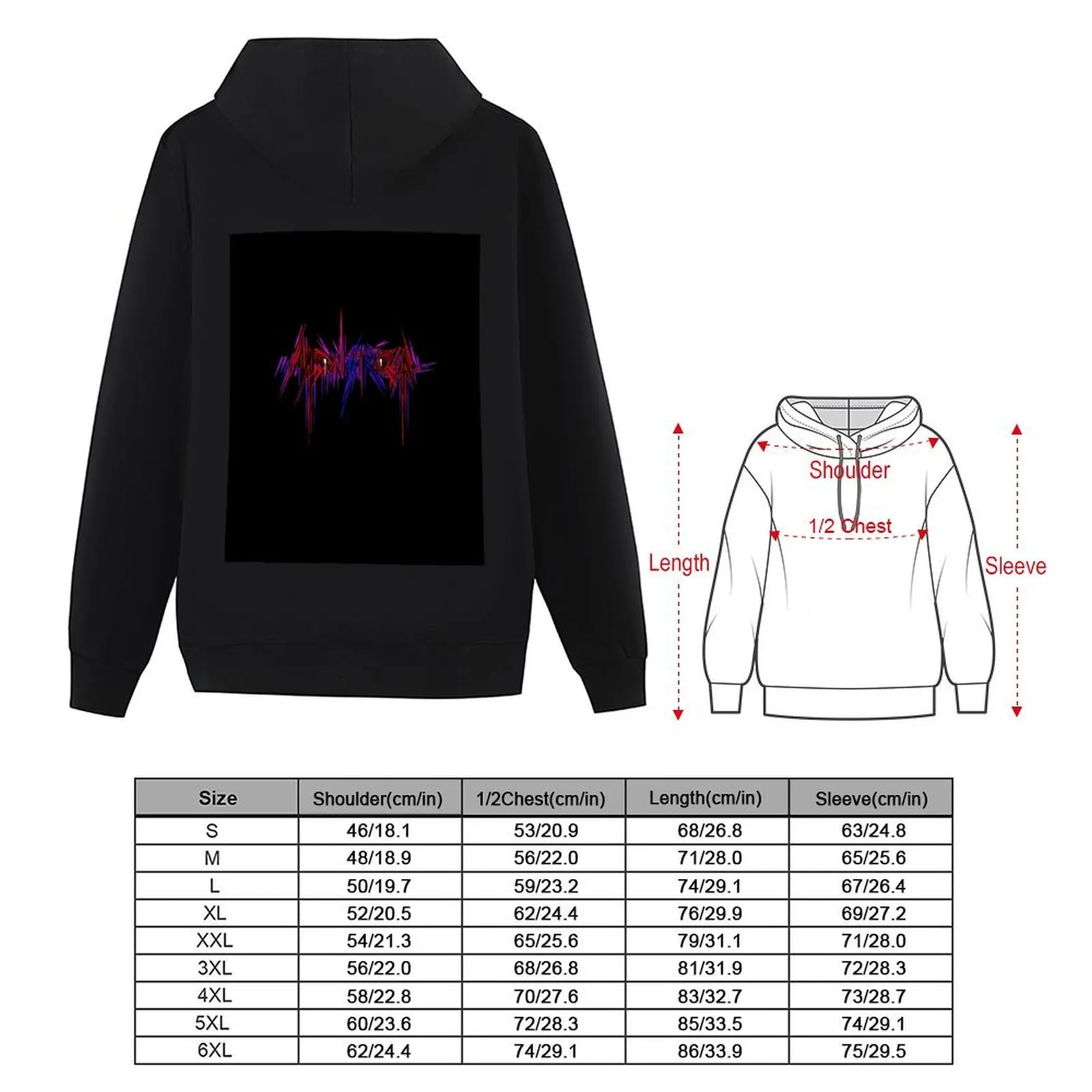 Monstrosa Metal Logo - Kolorowa bluza z kapturem męska odzież jesień odzież koreańska jesień odzież męska bluza graficzna