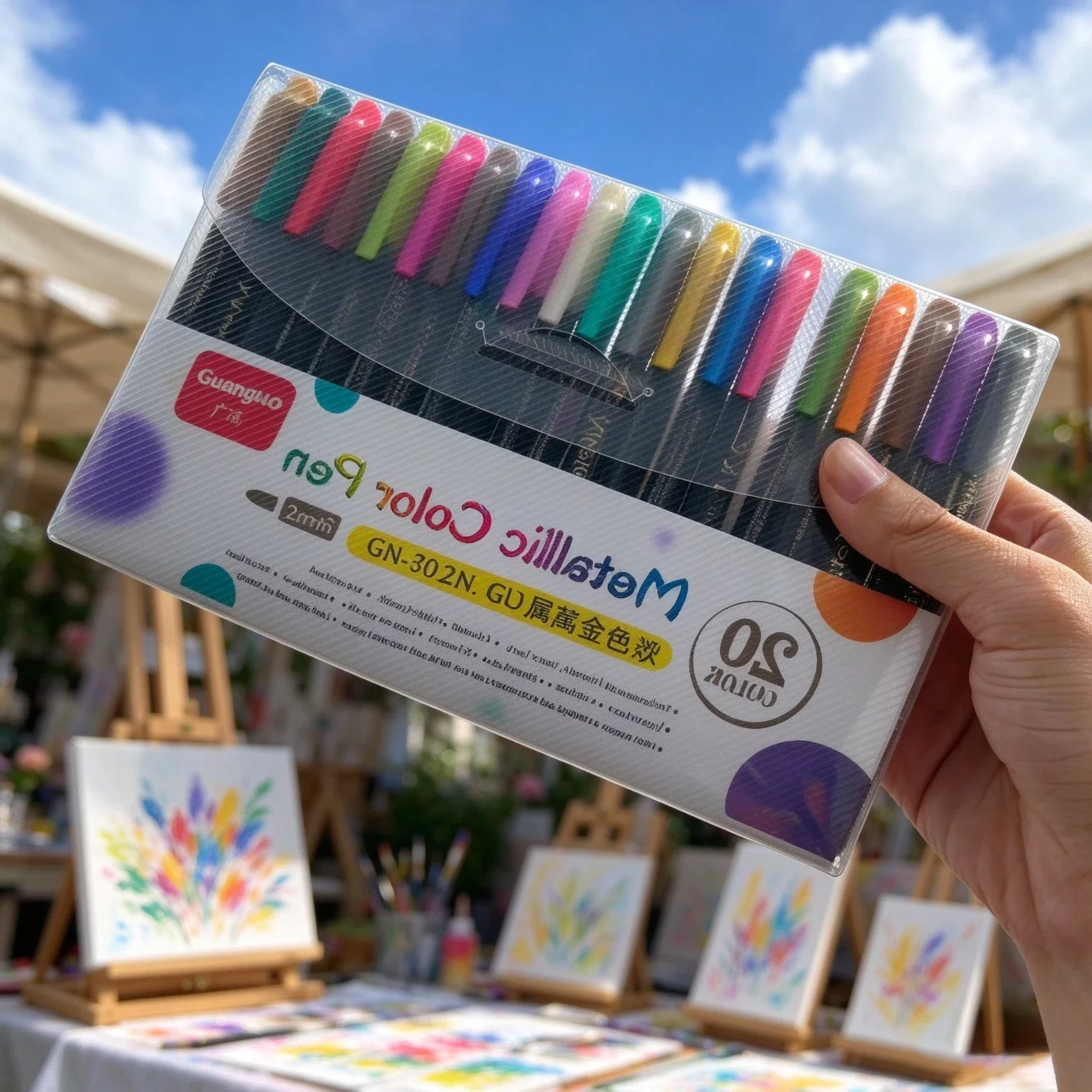GuangNa 12/20 Colors Metallic Soft Brush Marker Pen Birthday Gift Card Making Metallic Color Art Pen  DIY Photo Album Glass Wine