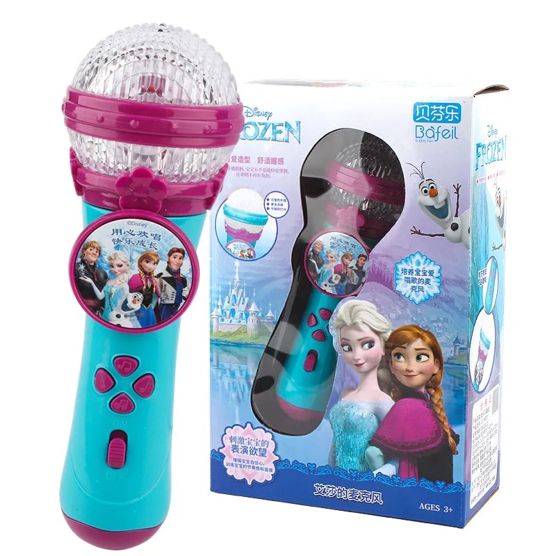 Disney Elsa Anna Olaf Girl Frozen Microphone Early Childhood Education Princess Microphone Music Amplifier Baby K Song Toy Gift